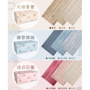 成人平面醫療口罩(未滅菌)10入x3色/盒裝(圖片遺失)